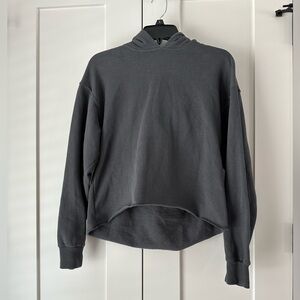 Abercrombie & Fitch Soft A&F Collection Fleece Crop Hoodie in Charcoal.‎ XS